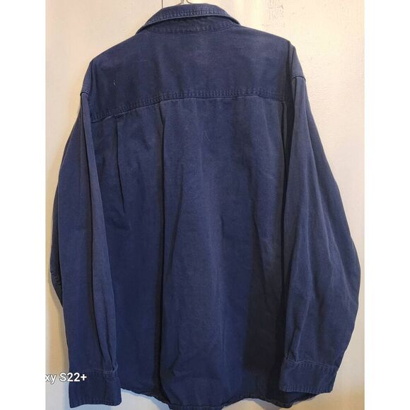 M2 Faded Glory Originals navy button-down casual/work/hiking shirt long sleeves - Picture 6 of 7